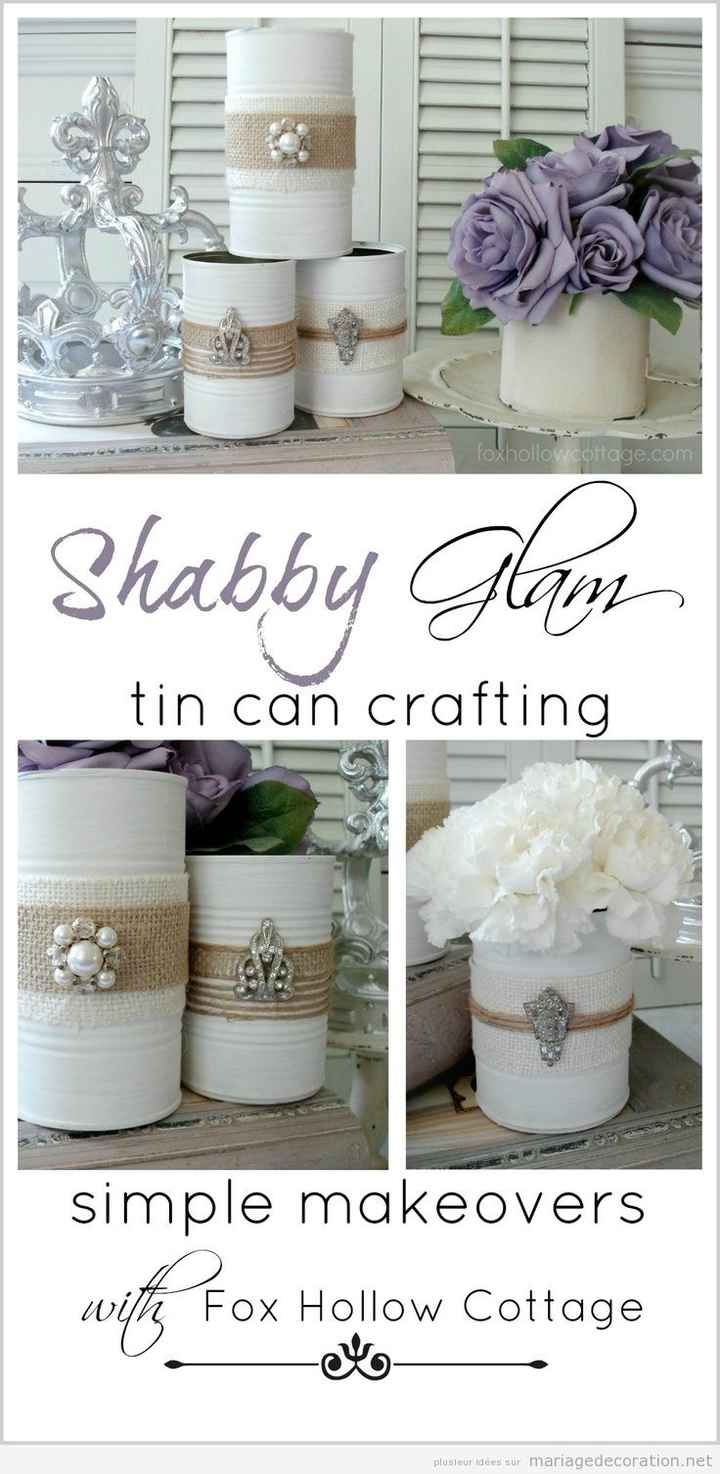 ideias de decoraçao com umas simples latas de conserva ;)