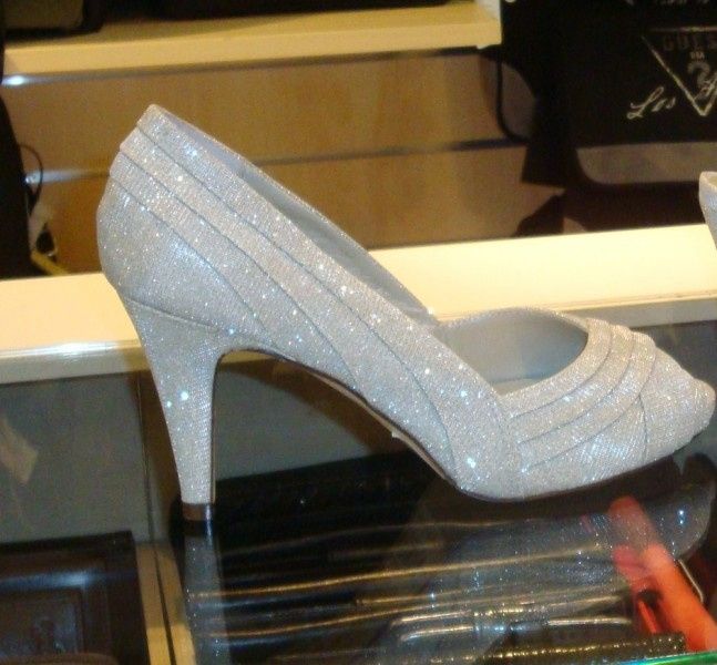 sapato noiva brilhante/cinza