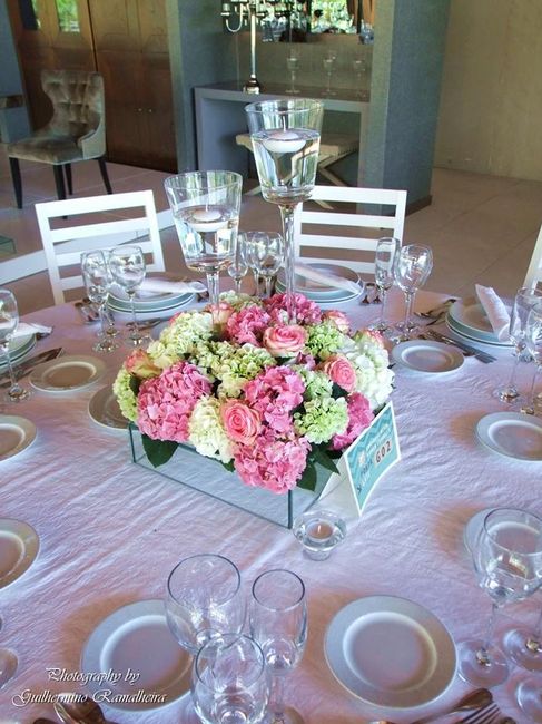 decoração rosa/bege/verde