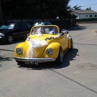 O nosso dia - aí vão os noivos no seu Carocha Amarelo