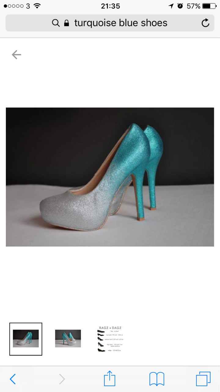Sapatos de noiva azul turquesa - 1