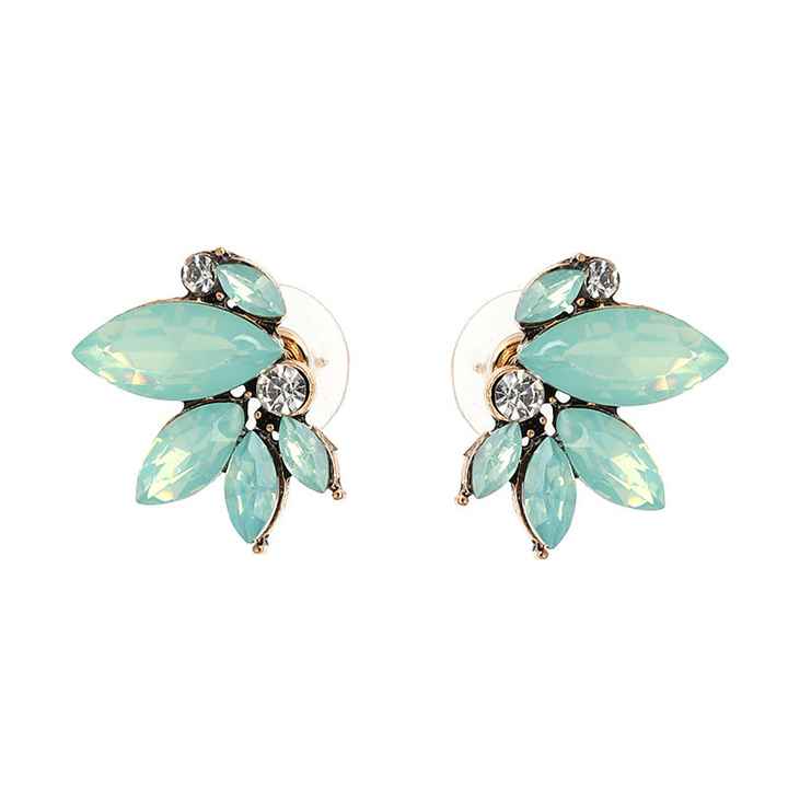 green rhinestone earing