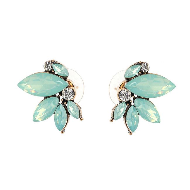 green rhinestone earing