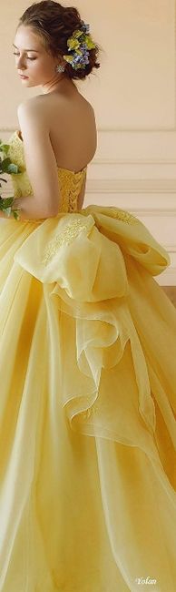 Vestido de noiva com cor - Amarelo 5
