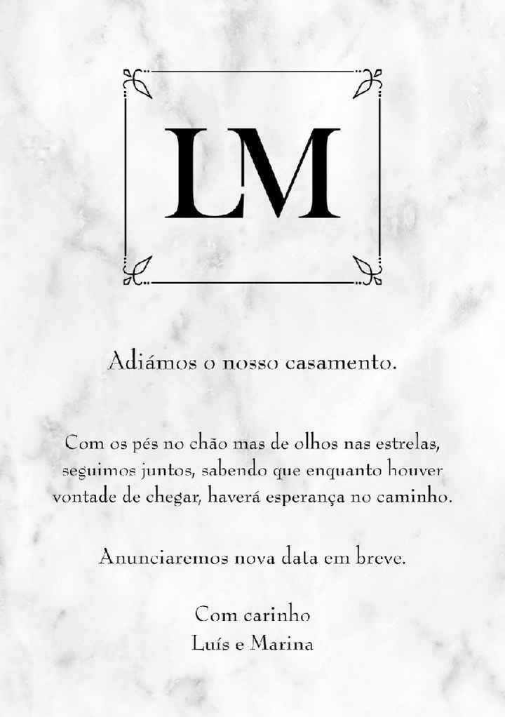 o Adiamento e como informar os convidados - 1