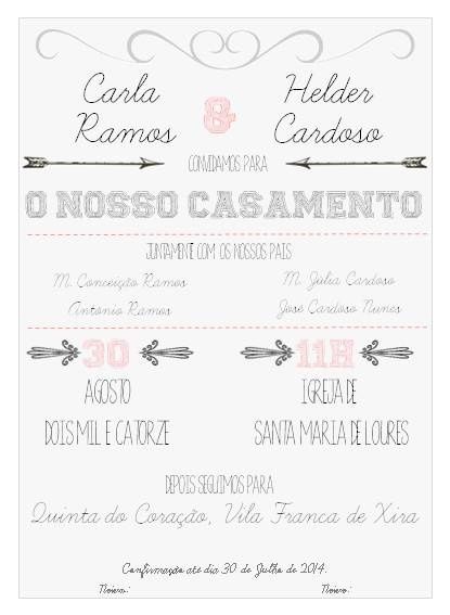Convite de casamento feito em casa!