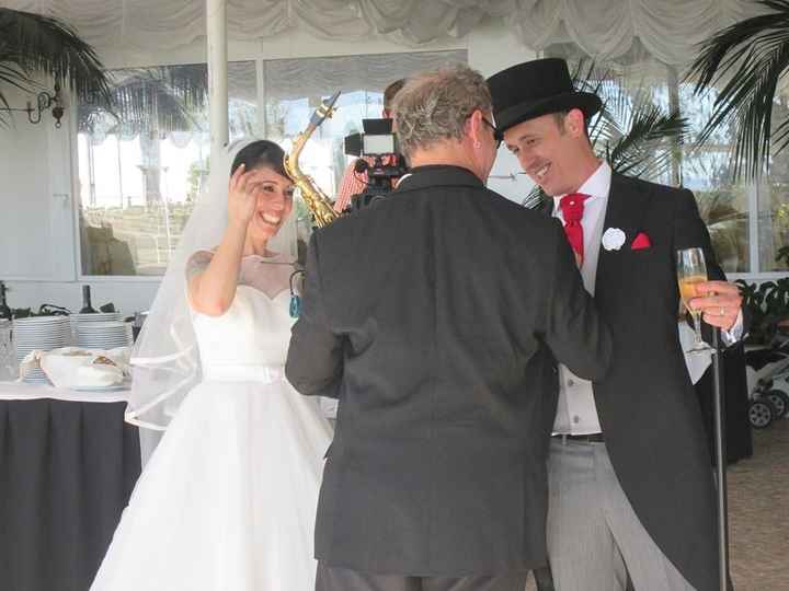 Saxofonista durante o cocktail de recepção