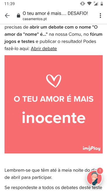 o meu amor é - 1