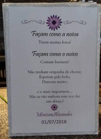 Placa de boas vindas