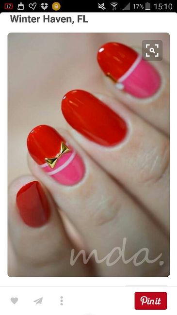Procuro inspirações de unhas que misturem vermelho e rosa - 3
