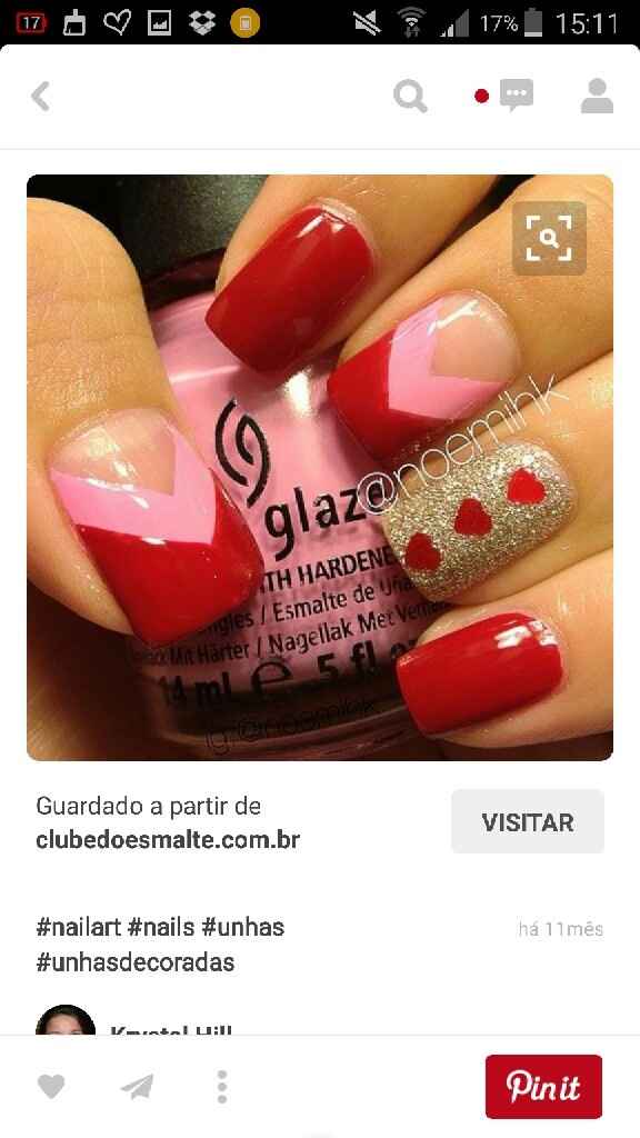 Procuro inspirações de unhas que misturem vermelho e rosa - 2