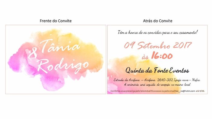 Convite mancha Aquarela