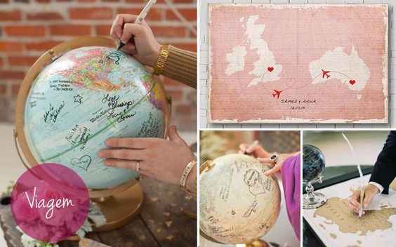 Guest book globo ou mapa mundo