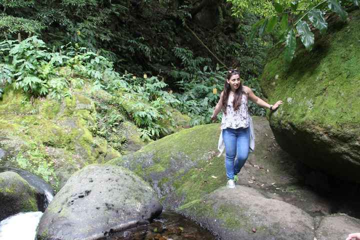 Na parte de cima da Cascata do Salto do Prego