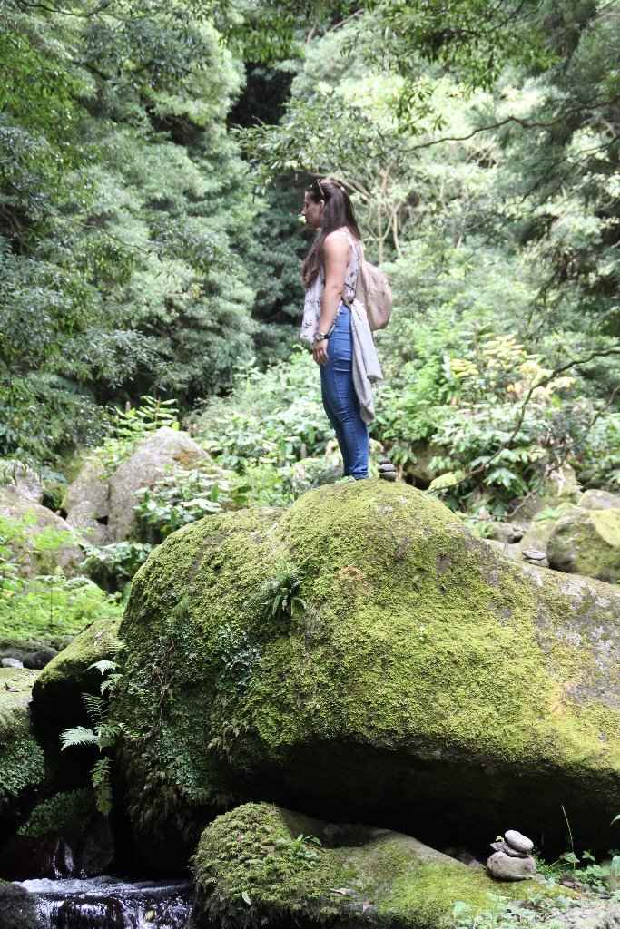 Na parte de cima da Cascata do Salto do Prego