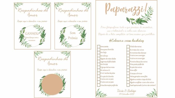 Raspadinhas e jogo Paparazzi Tema botânico