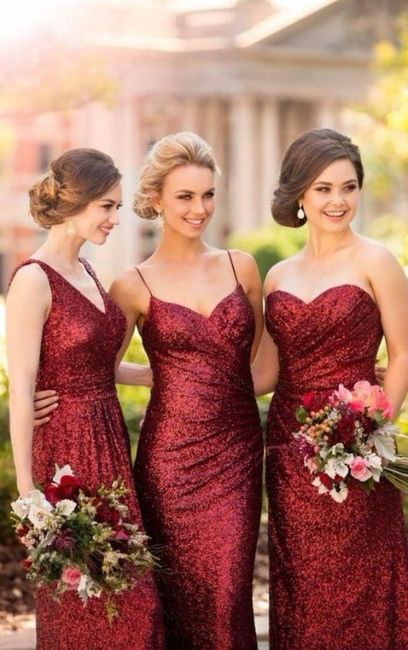 Vestidos damas de honor para o mês vermelho 8