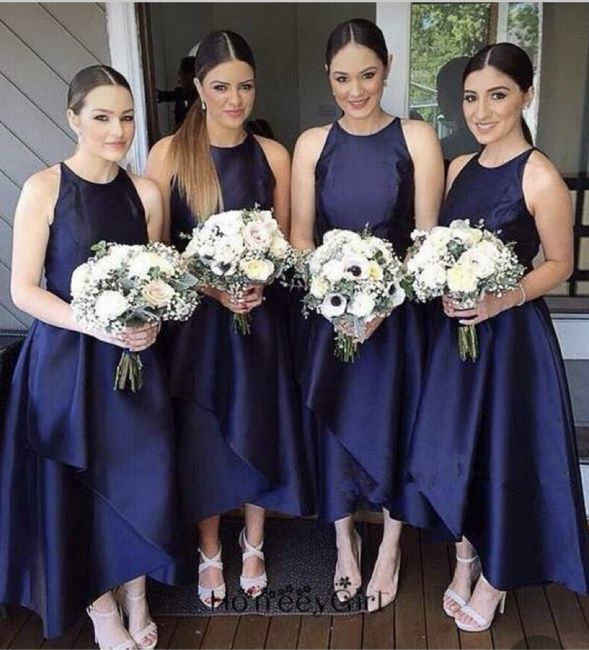 o arco-íris 🌈 invade a comunidade com inspirações (azul marinho) para Damas de honor 2