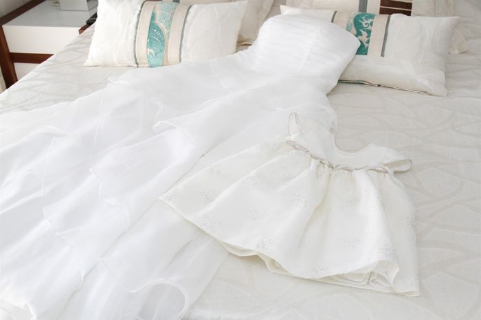 Meu vestido e vestido de batizado da minha filha