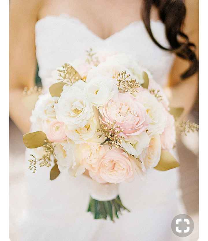 Branco, dourado e Rosa - Boquet - 1