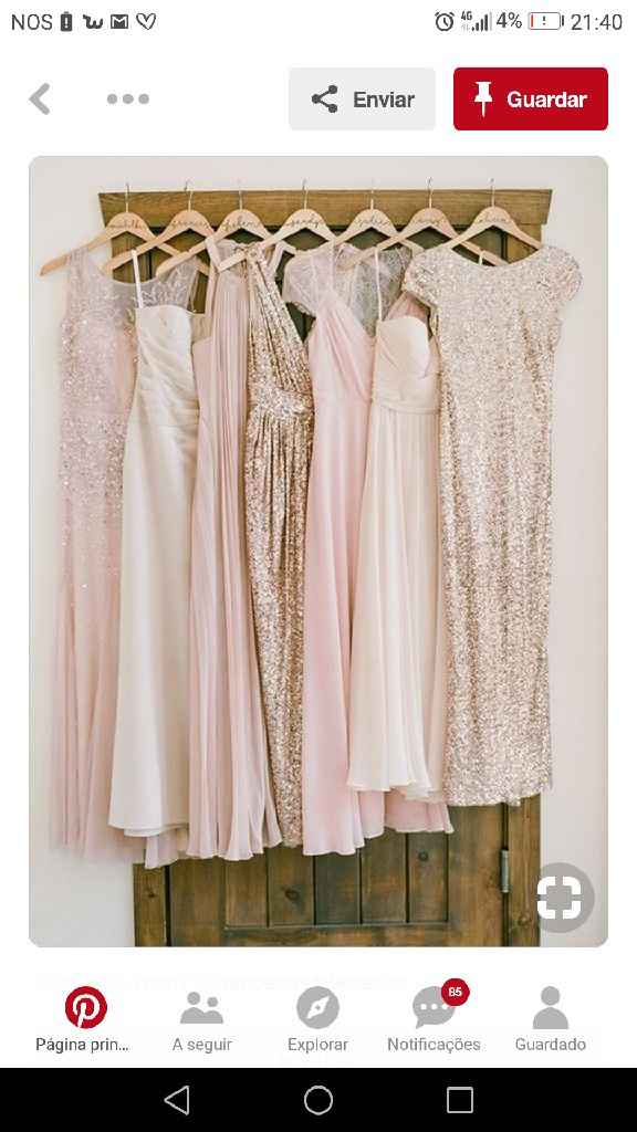 Branco, dourado e Rosa - Damas de Honor - 2