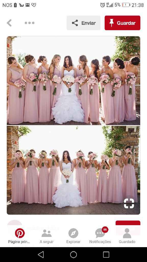 Branco, dourado e Rosa - Damas de Honor - 6