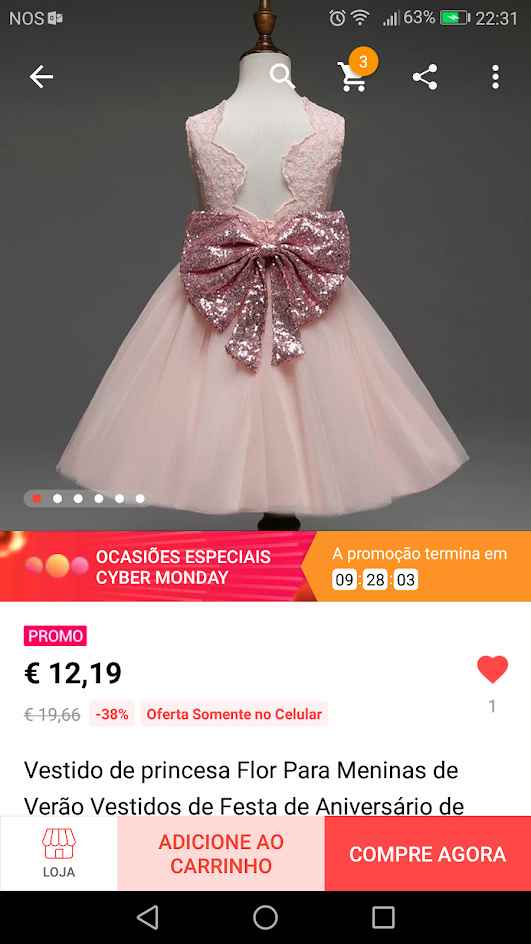 Vestido parte de trás