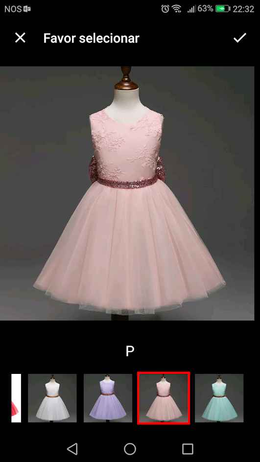 Vestido parte da frente