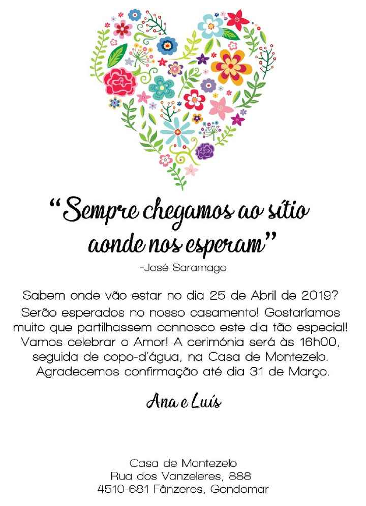 Partilha 1 imagem dos convites de casamento - 1