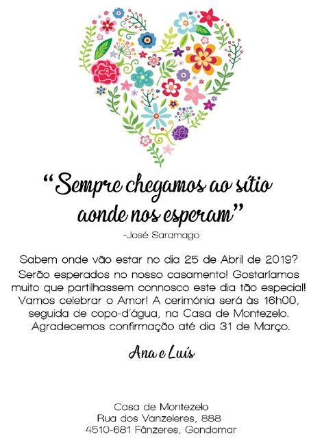 Partilha 1 imagem dos convites de casamento - 1