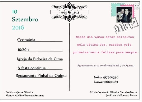 O meu convite de casamento - 2