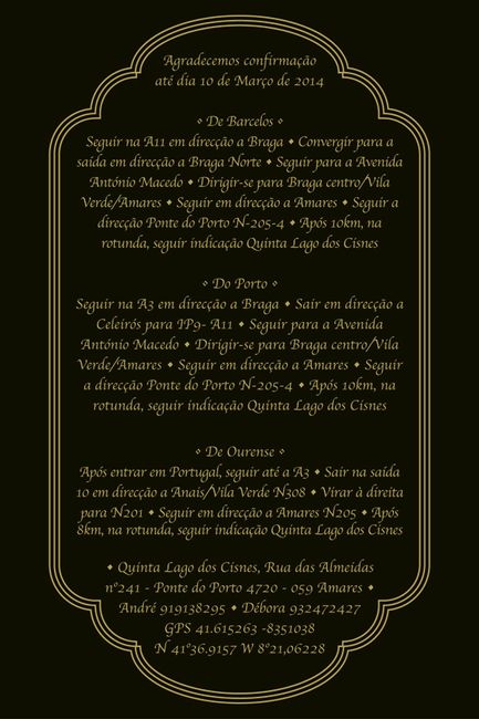 Parte detrás do meu convite!