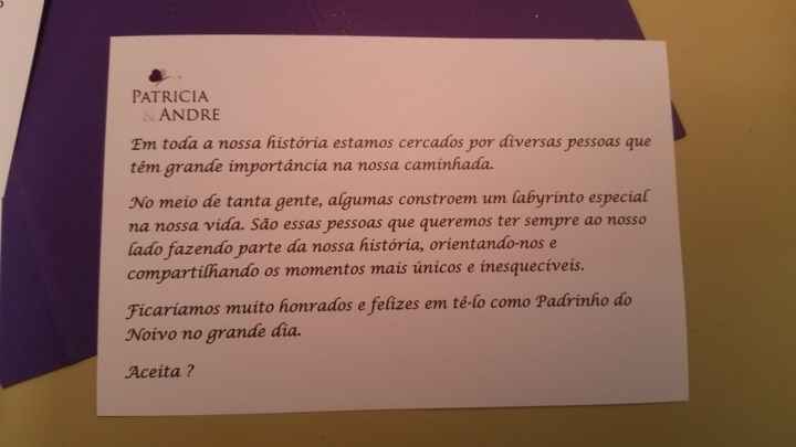 Texto convite padrinhos