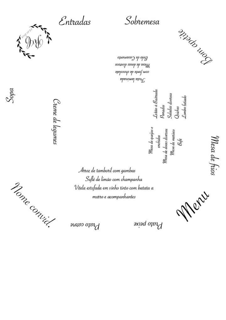 quanto queres Menu