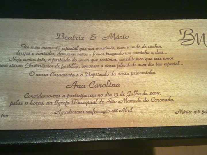 O texto do convite