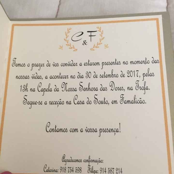 O meu convite de casamento - 1