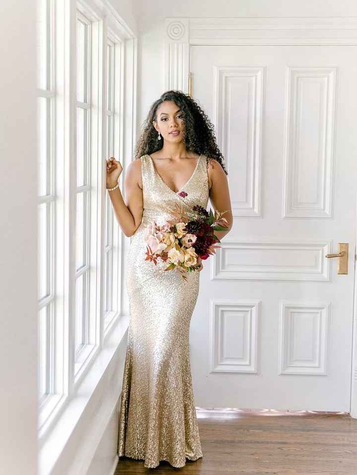 Vestido dourado... Que buquê escolher? - 2