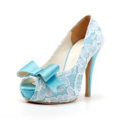 Sapato renda branco e azul turquesa