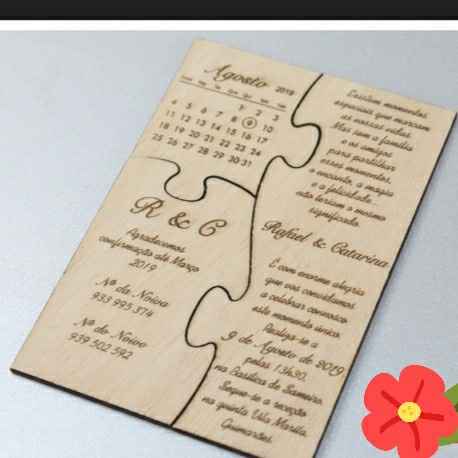 Convite madeira em puzzle - 1