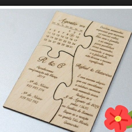 Convite madeira em puzzle - 1