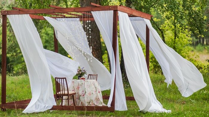 Decoração de casamento com tecido e cortinas 5