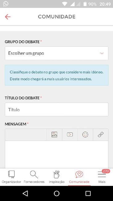 Dúvida, colocação de imagens em debates - 1