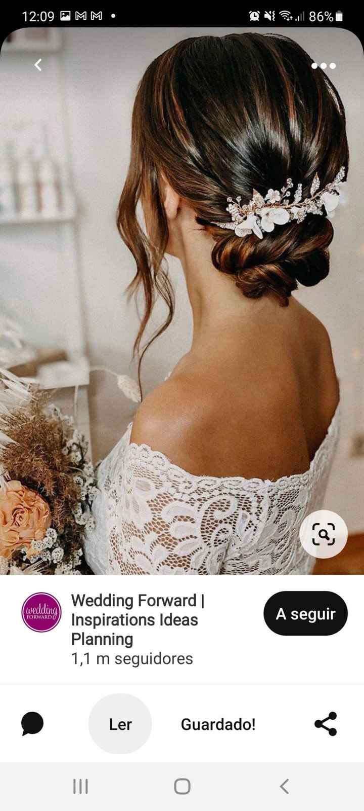 Veu em cabelo apanhado - 1