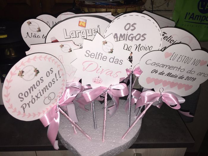 Plaquinhas photobooth e os leques 💕 3