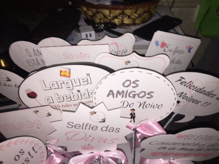 Plaquinhas photobooth e os leques 💕 4