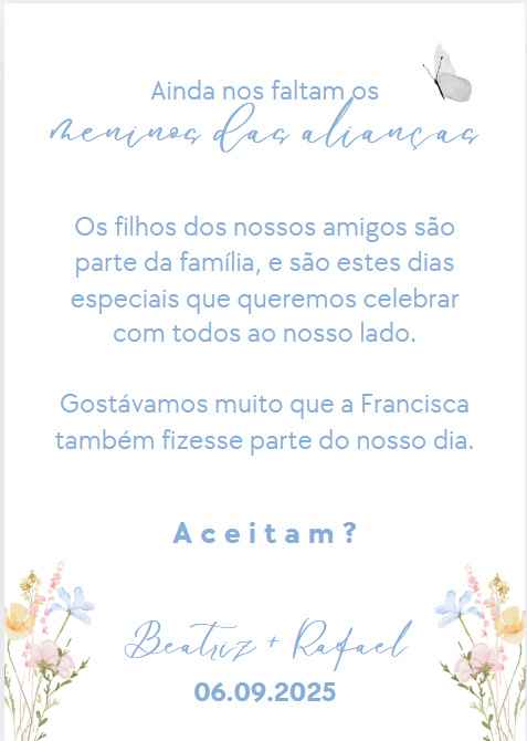 Pedido e Roupa Meninos das Alianças 🤍💍 - 1