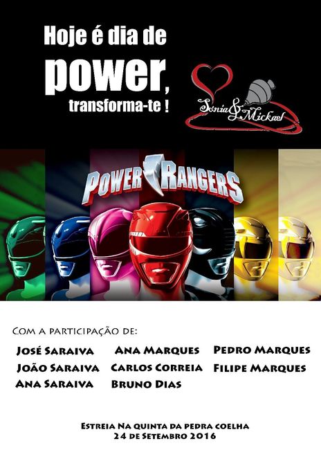 Cartaz seating plan Power Rangers