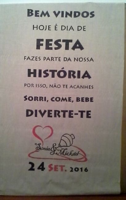 Painel para entrada da quinta