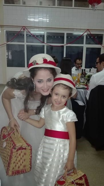 Entrega de lembranças - noiva com a Maria