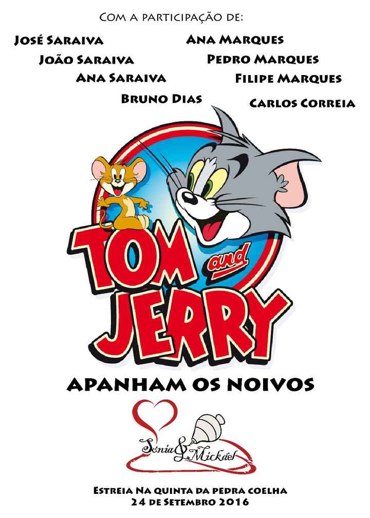 Cartaz seating plan Tom & Jerry